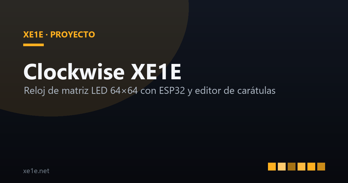 Clockwise XE1E: reloj de matriz LED 64×64 con ESP32 y carátulas propias
